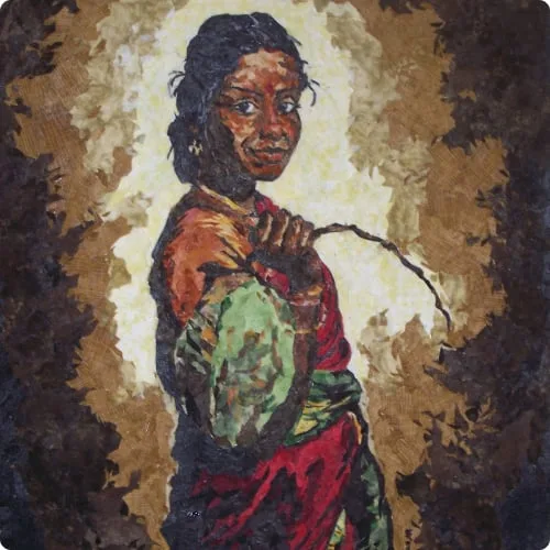 Woman with a coconut