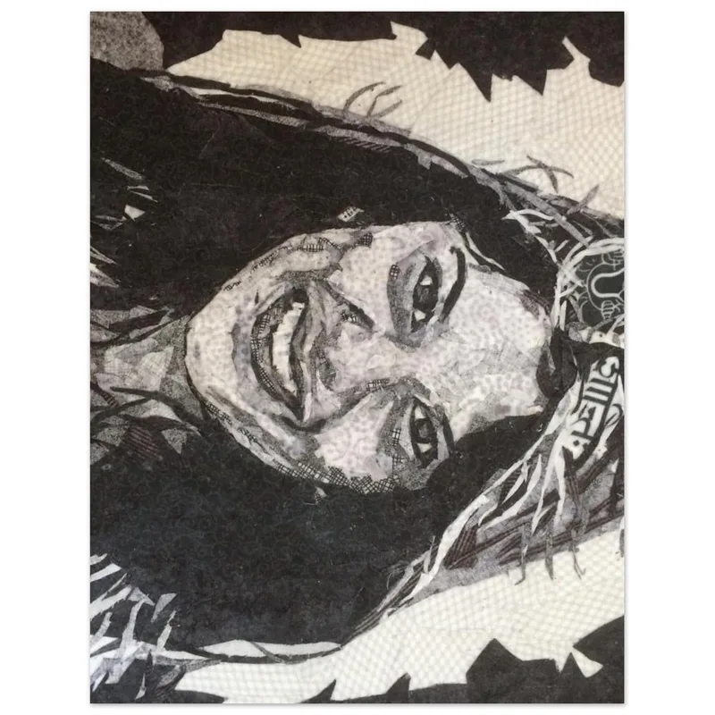 Monochrome Radiance: Textured Portrait Fine Art Poster in Your Choice of Sizes