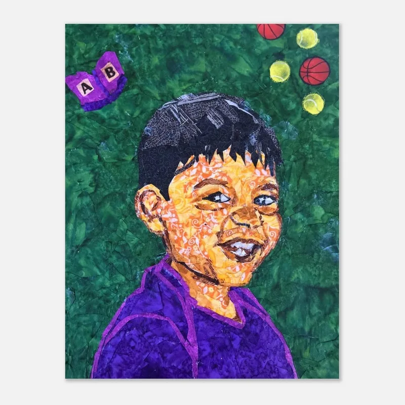 Joyful Youth Collage Art Print: Vibrant Fine Art Poster in Your Choice of Sizes