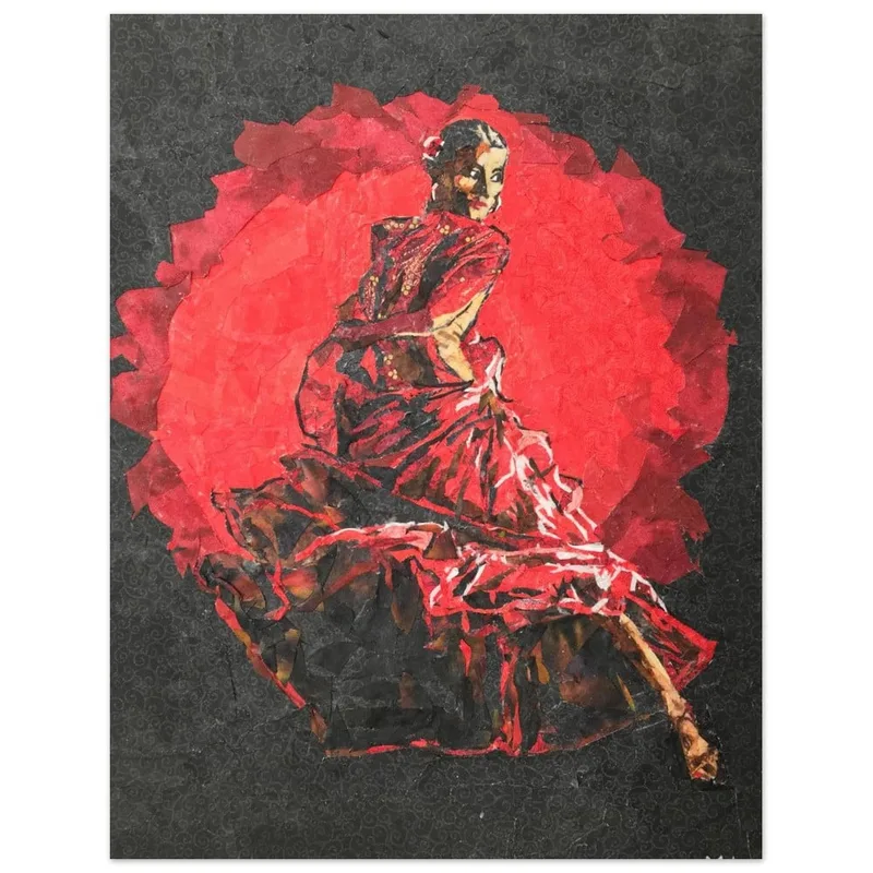 Flamenco Fire: Dynamic Spanish Dancer Fine Art Poster in Two Sizes