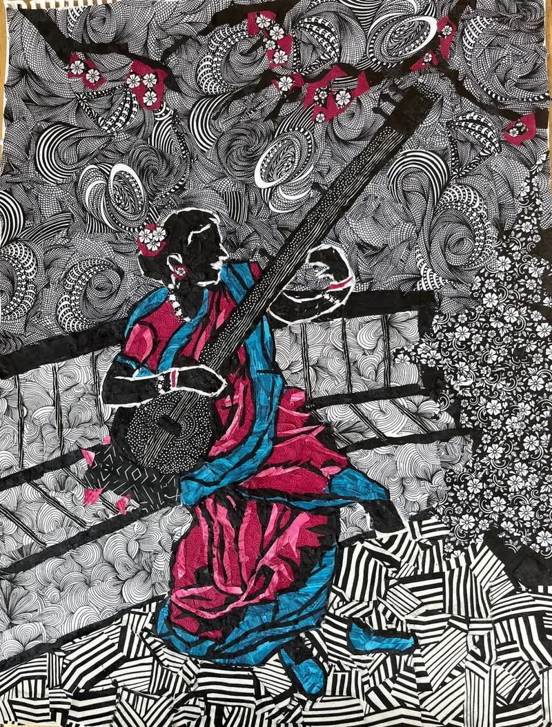 Woman with Sitar