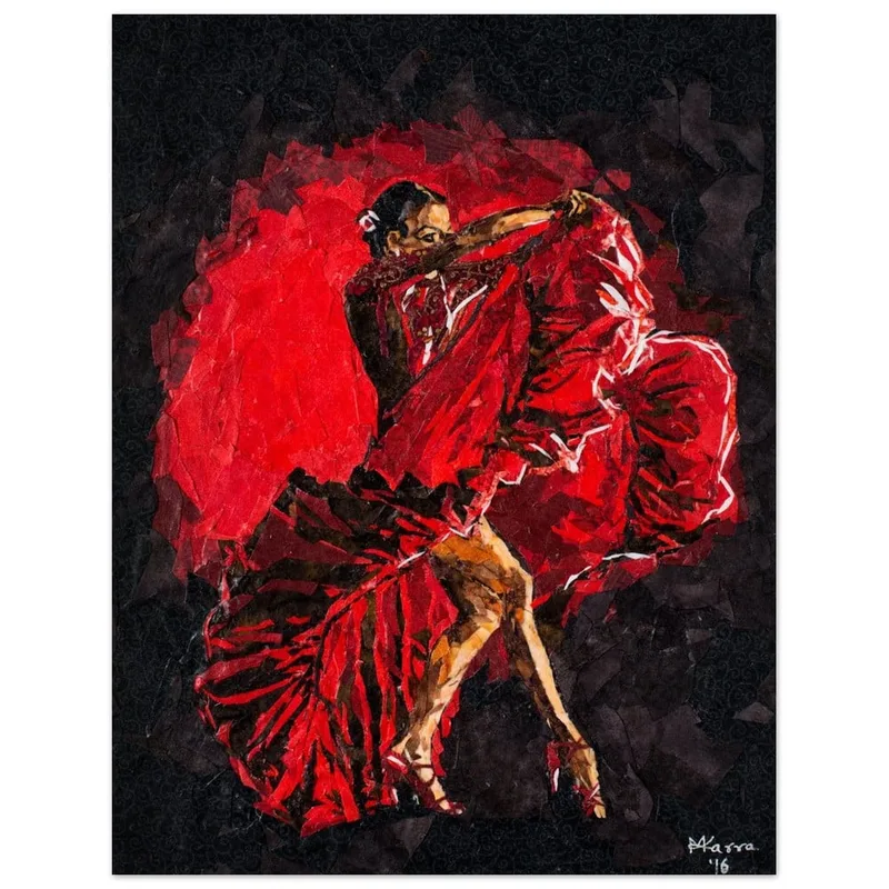 Flamenco Fire Fine Art Poster: Vibrant Dance & Passion in Your Choice of Size