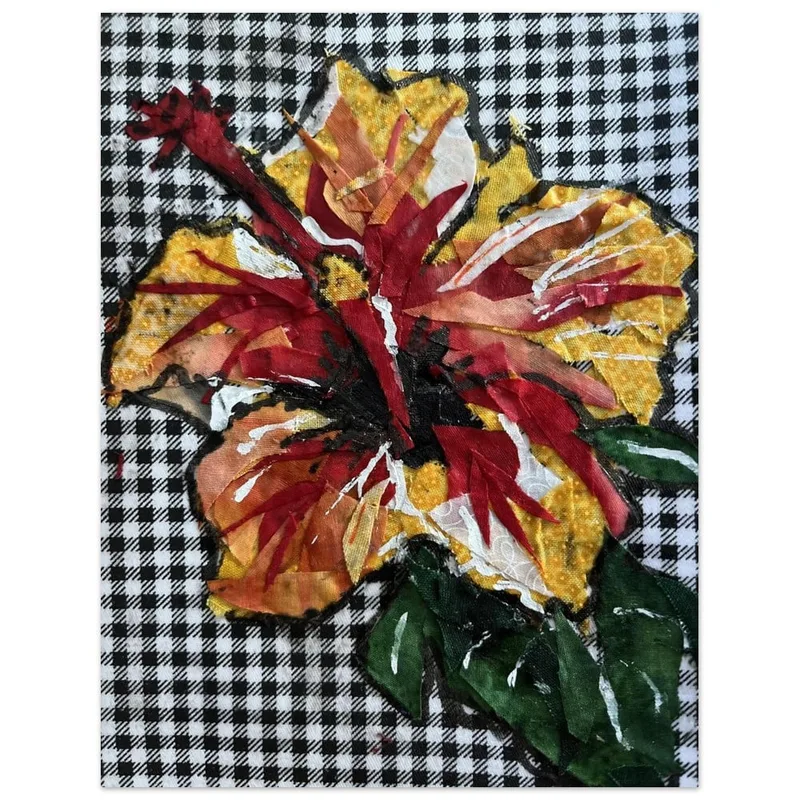 Vibrant Abstract Hibiscus Fine Art Poster - Colorful Botanical Wall Decor