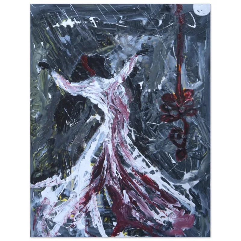 Abstract Dance Fine Art Poster – Expressive Giclée Print in Multiple Sizes