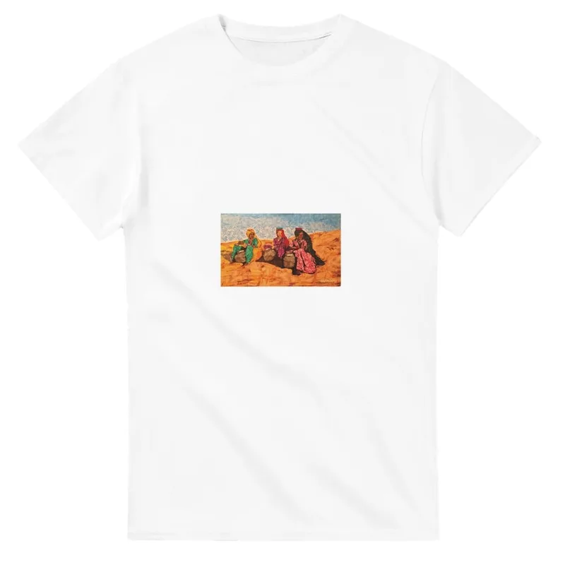 Art Tee: Vibrant Desert Hues, Relaxed Fit Cotton T-Shirt
