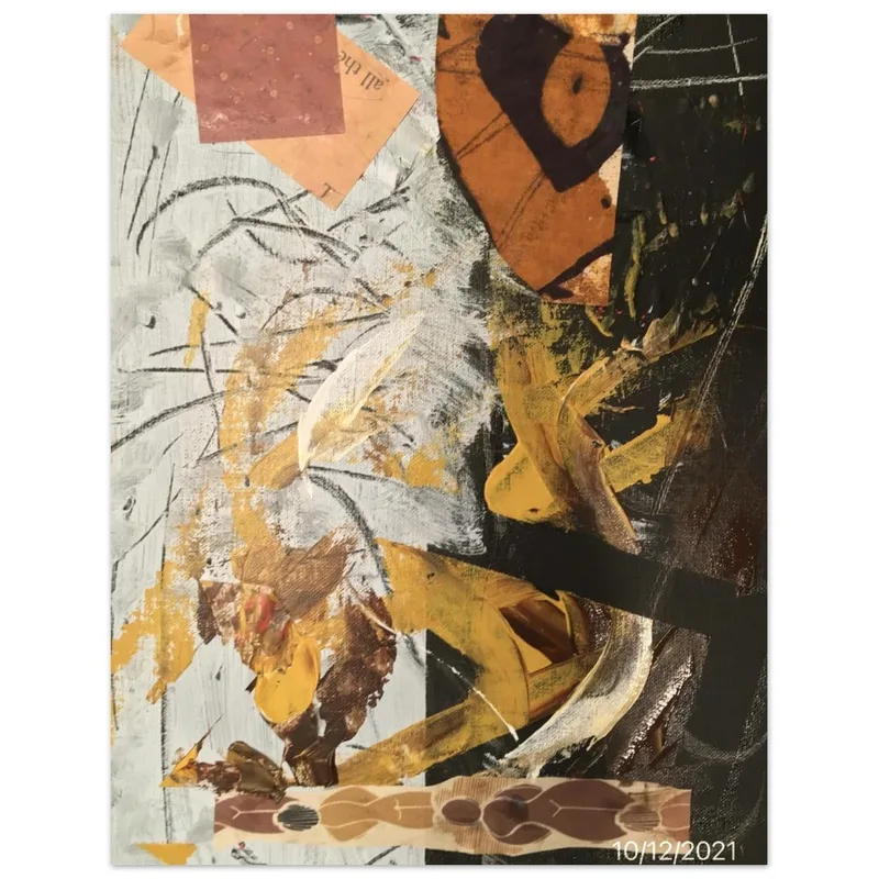 Abstract Earth Tones Fine Art Poster - Modern Mixed Media Print in Various Sizes