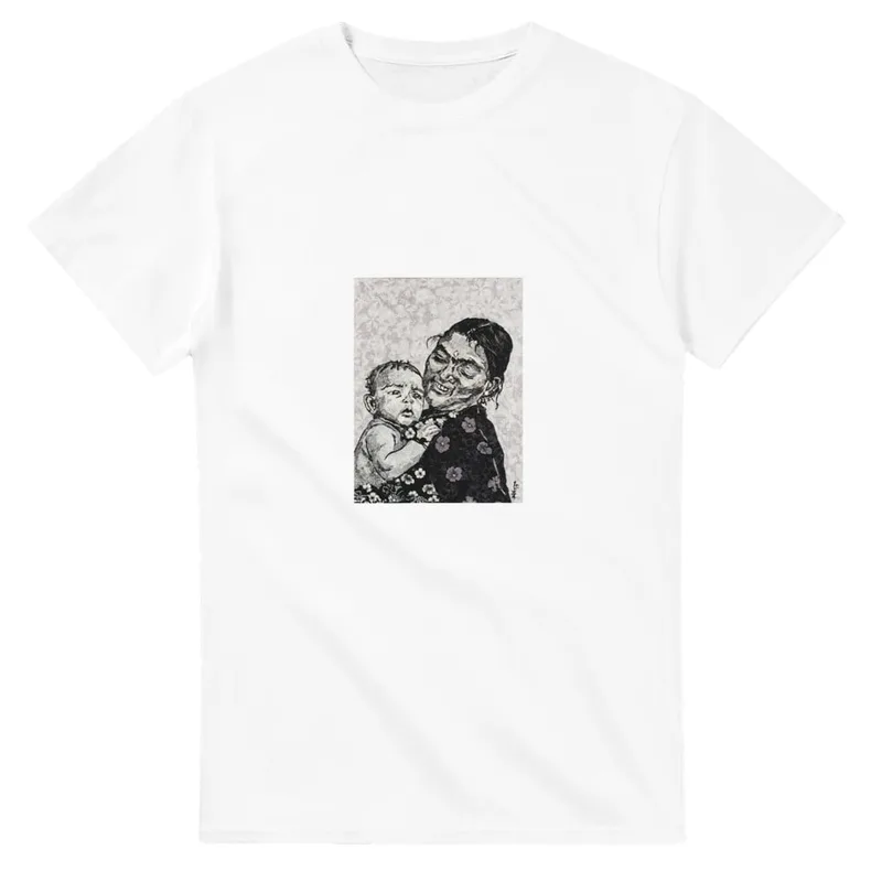 Joyful Mother & Child Art T-Shirt - Comfortable Everyday Wear, S-5XL